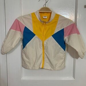 Moncher Chou Chou Kids Windbreaker Jacket Multicolor Colorblock Zip Up / Size 3